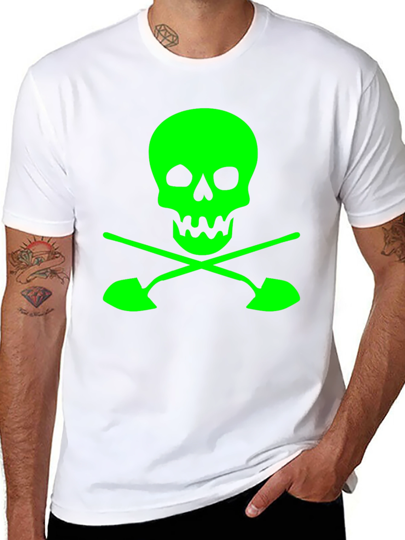 Skull and Shovels Graphic Tee - Black