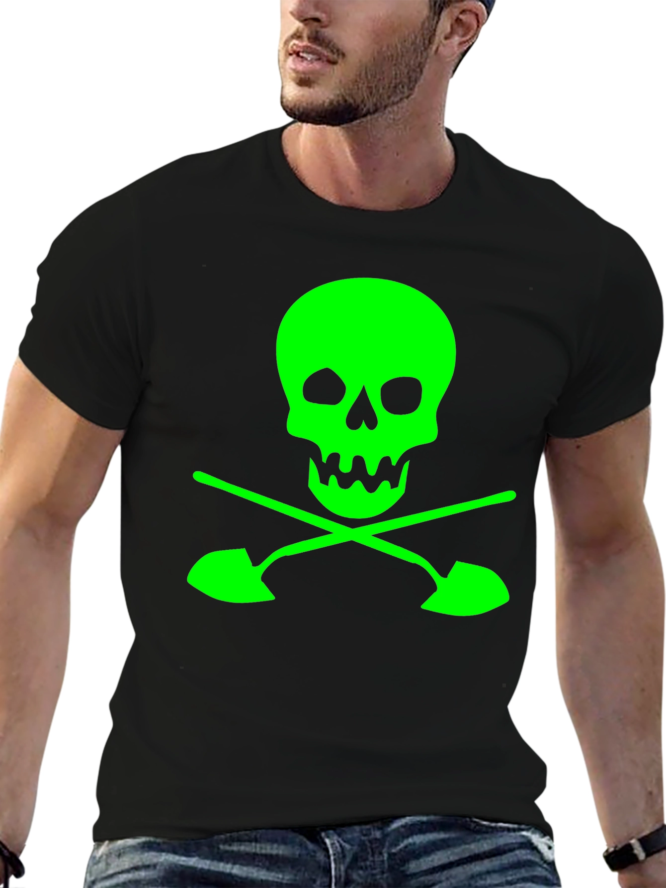 Skull and Shovels Graphic Tee - Black