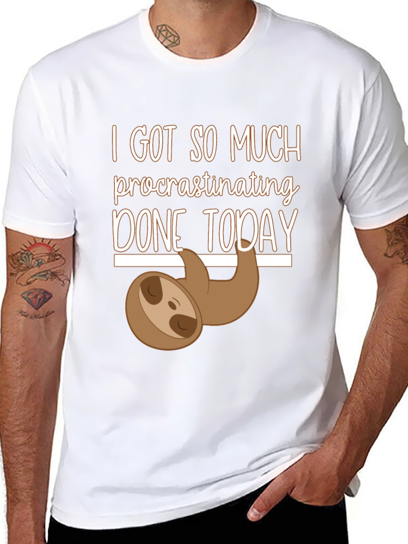 Procrastinating Sloth Graphic T-Shirt