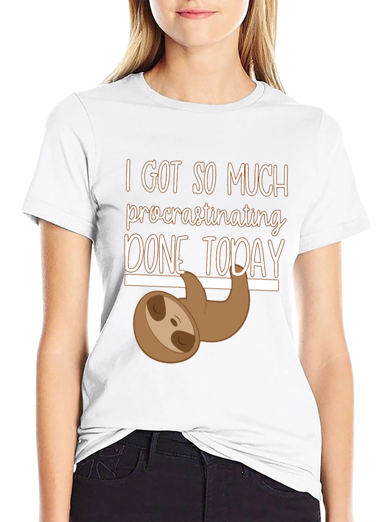 Procrastinating Sloth Graphic T-Shirt