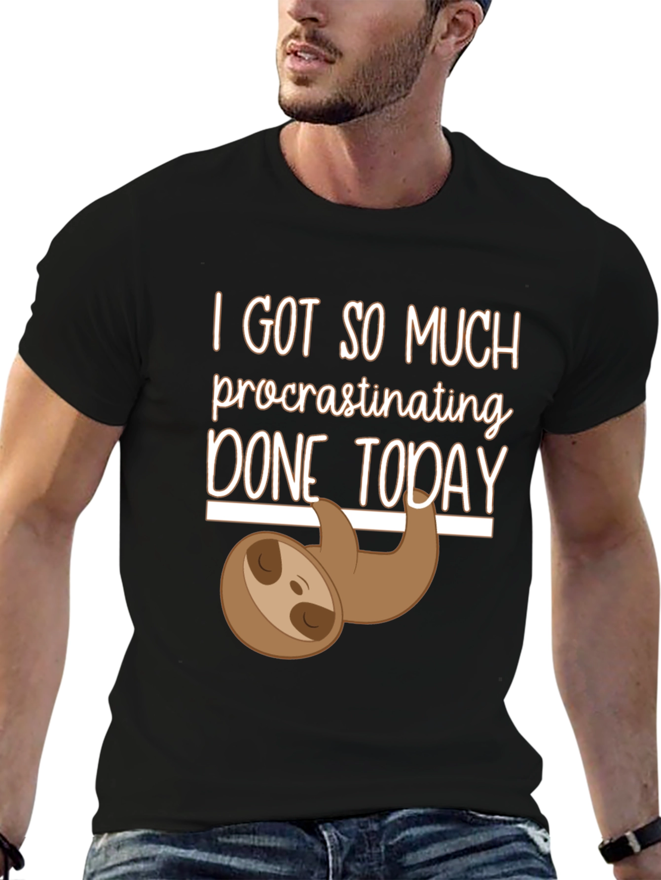 Procrastinating Sloth Graphic T-Shirt