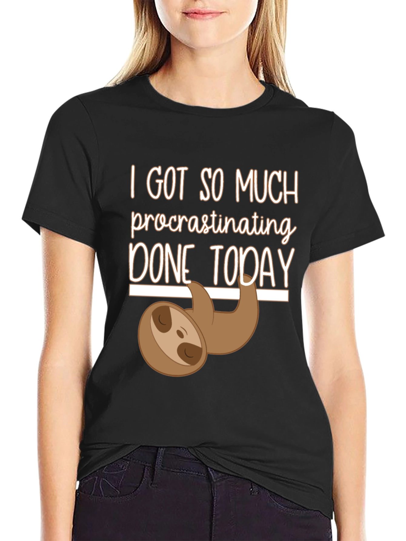 Procrastinating Sloth Graphic T-Shirt