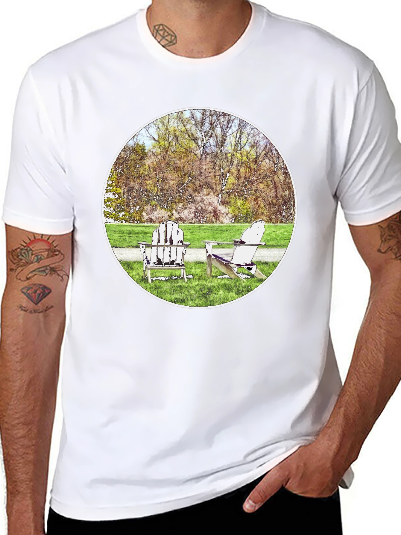 Relaxing Adirondack Chairs Graphic Tee - Comfort Fit