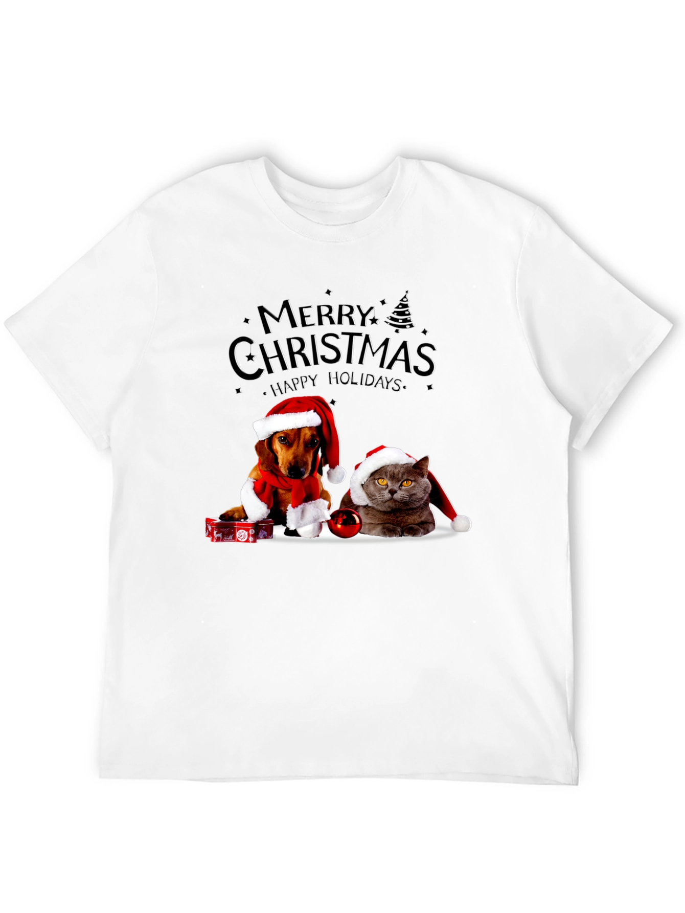 Merry Christmas Dog and Cat T-Shirt