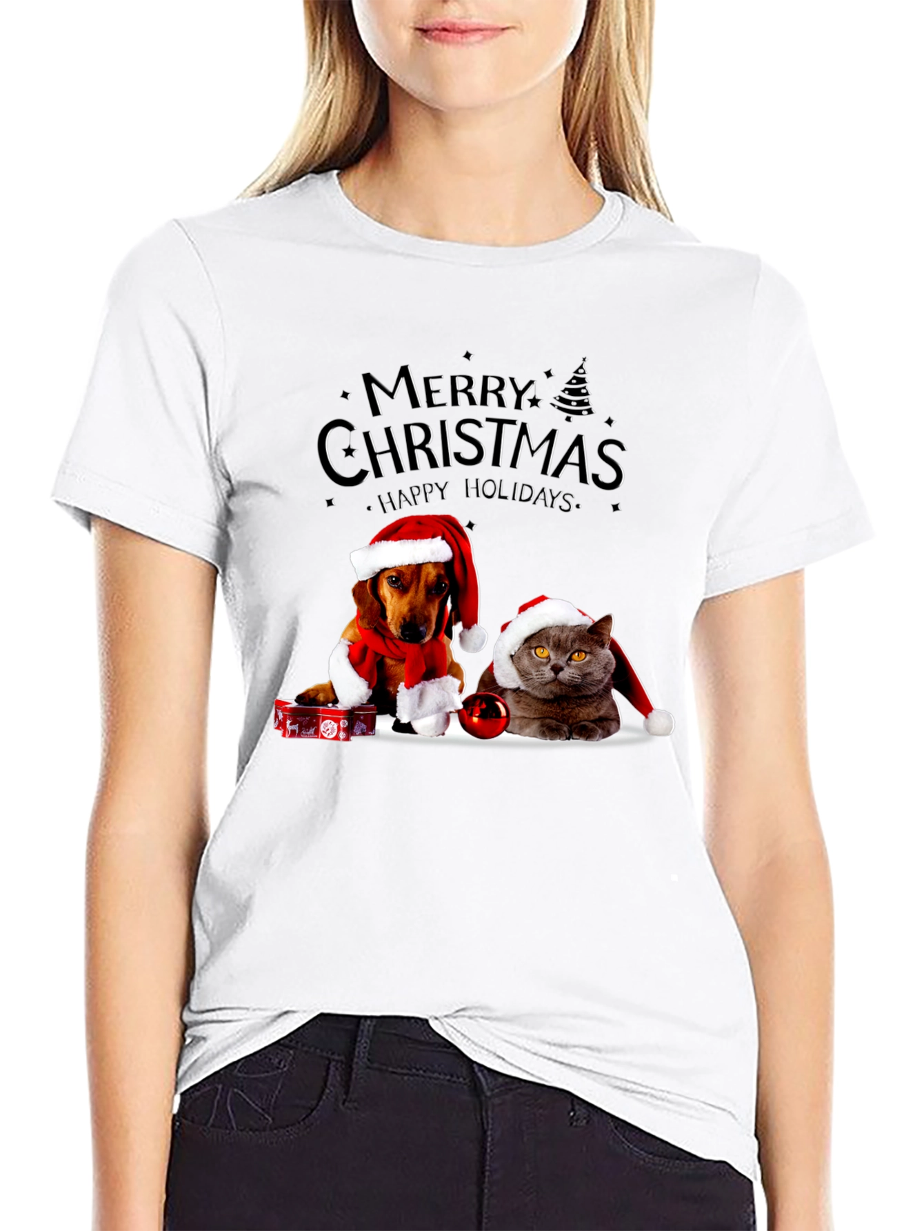 Merry Christmas Dog and Cat T-Shirt