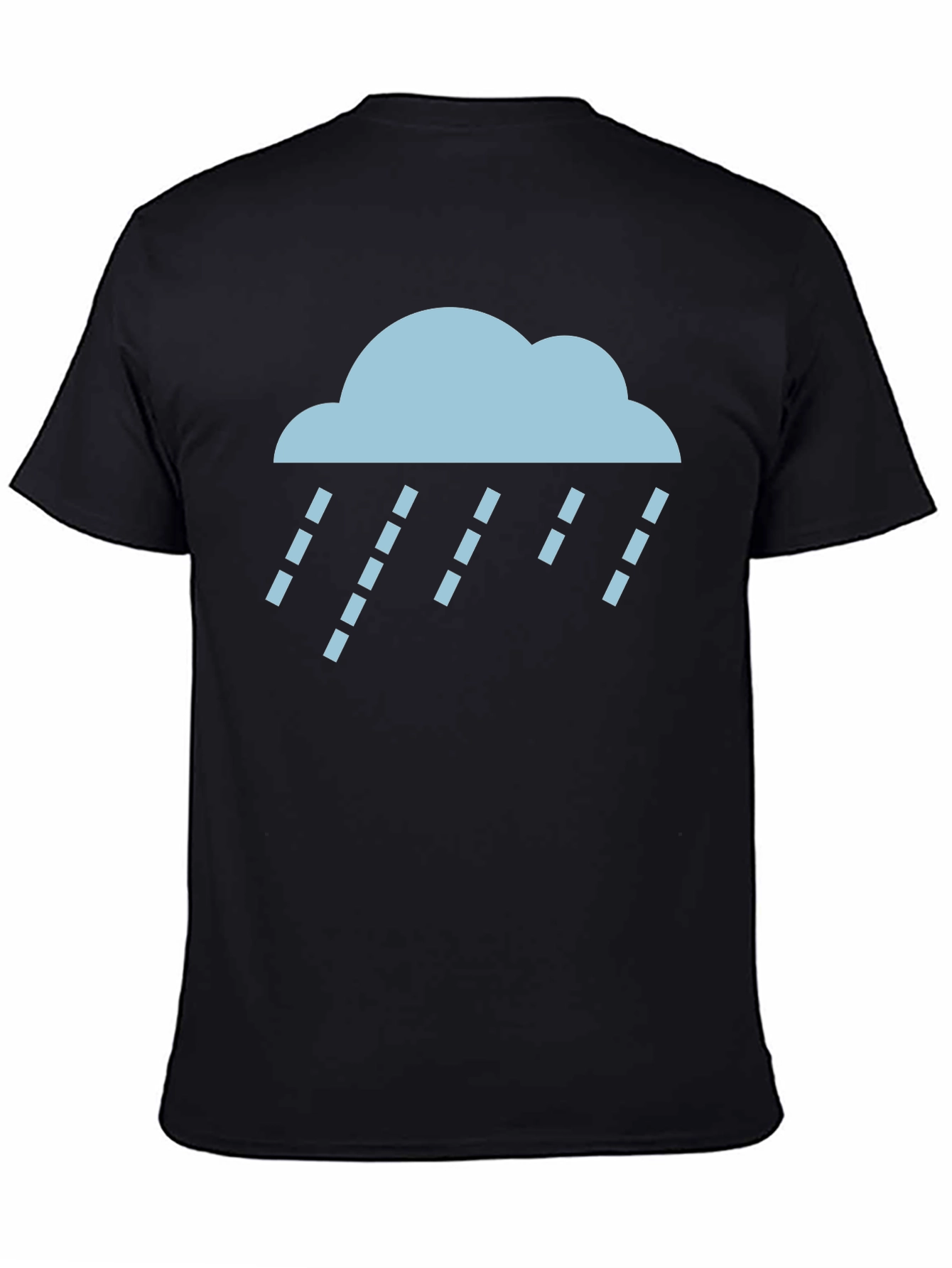 Rain Cloud Graphic Tee - Soft Black Cotton T-Shirt