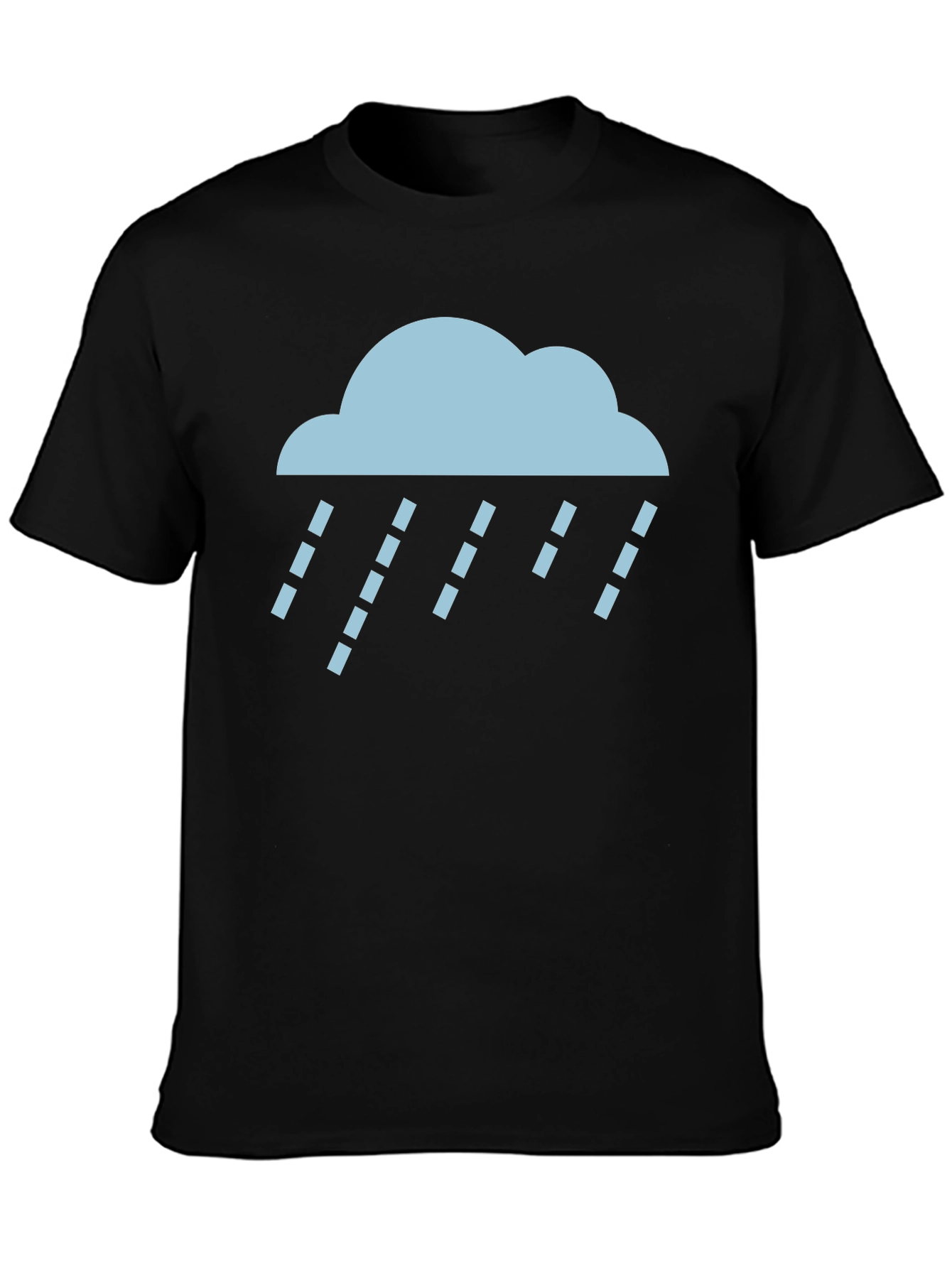 Rain Cloud Graphic Tee - Soft Black Cotton T-Shirt
