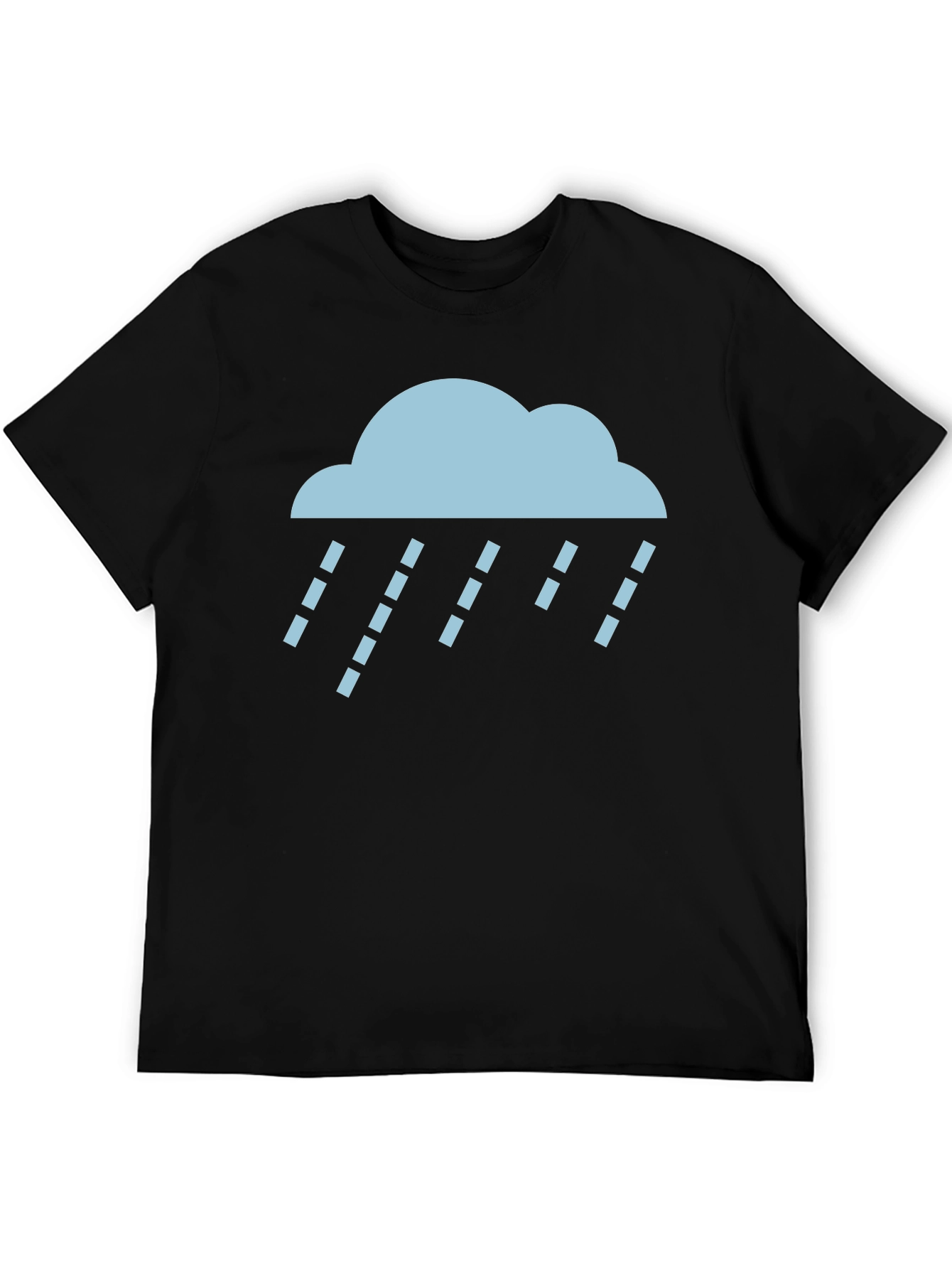 Rain Cloud Graphic Tee - Soft Black Cotton T-Shirt