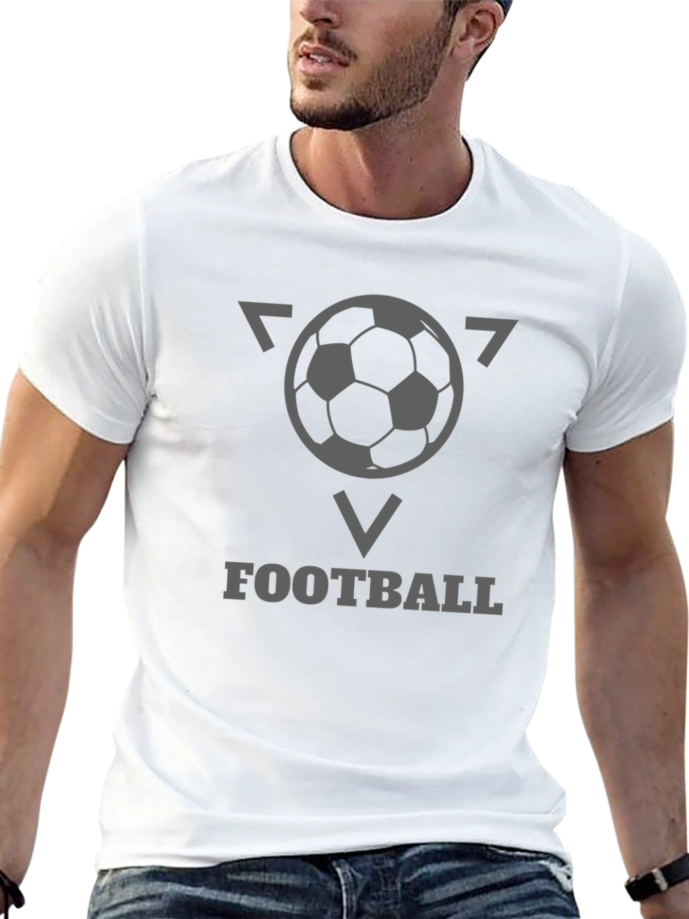 Football Graphic Tee - Stylish Black T-Shirt