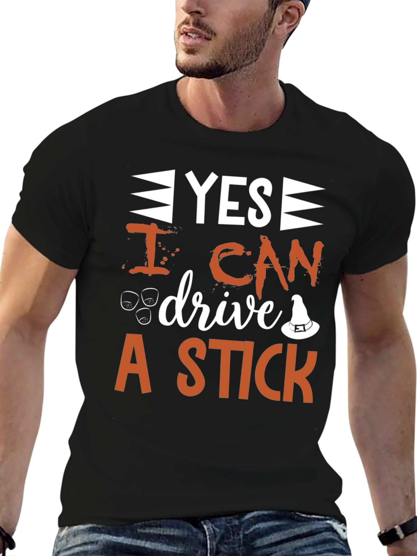 Yes I Can Drive A Stick Halloween Graphic T-Shirt