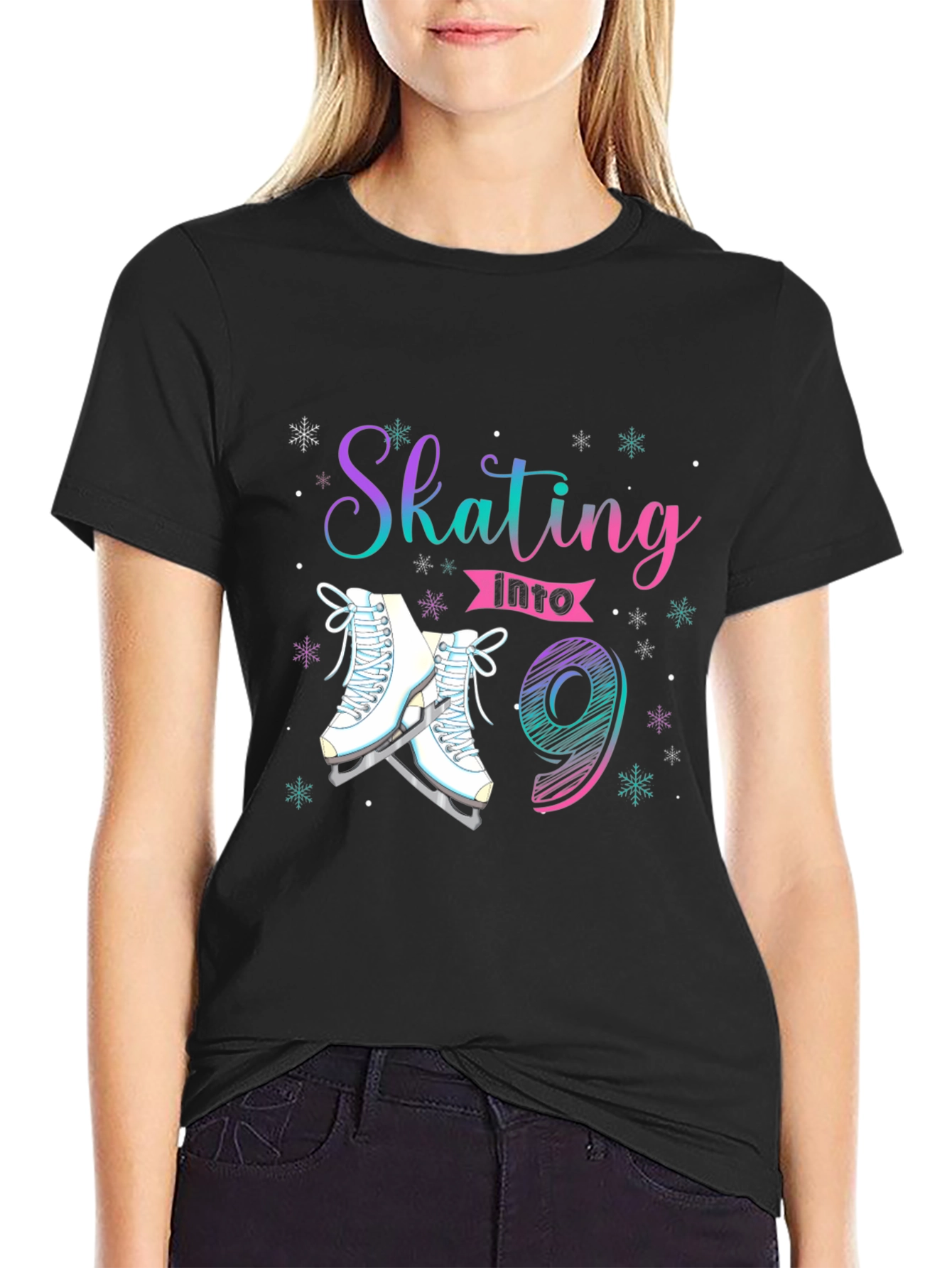 Skating Into 9th Birthday T-Shirt