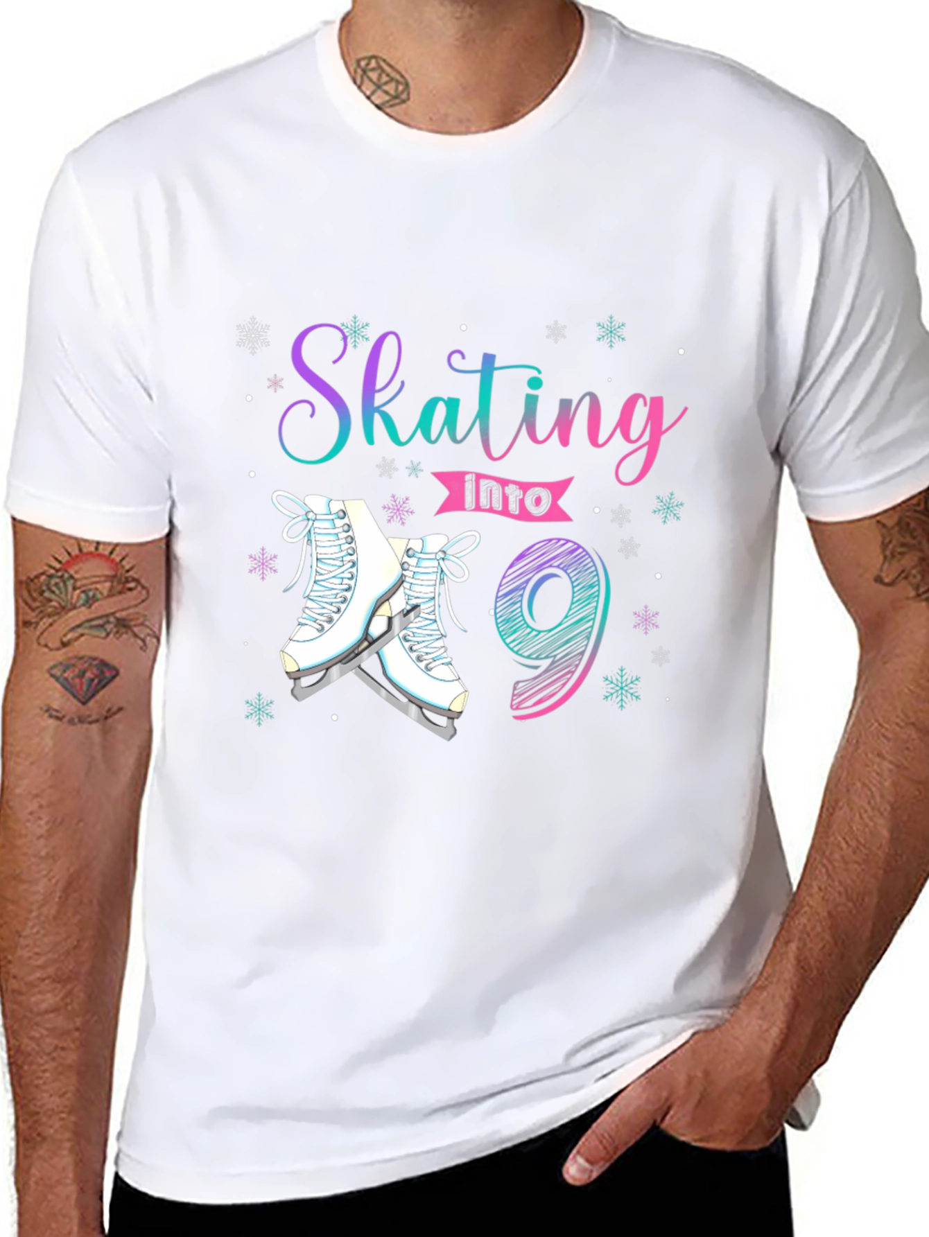 Skating Into 9th Birthday T-Shirt