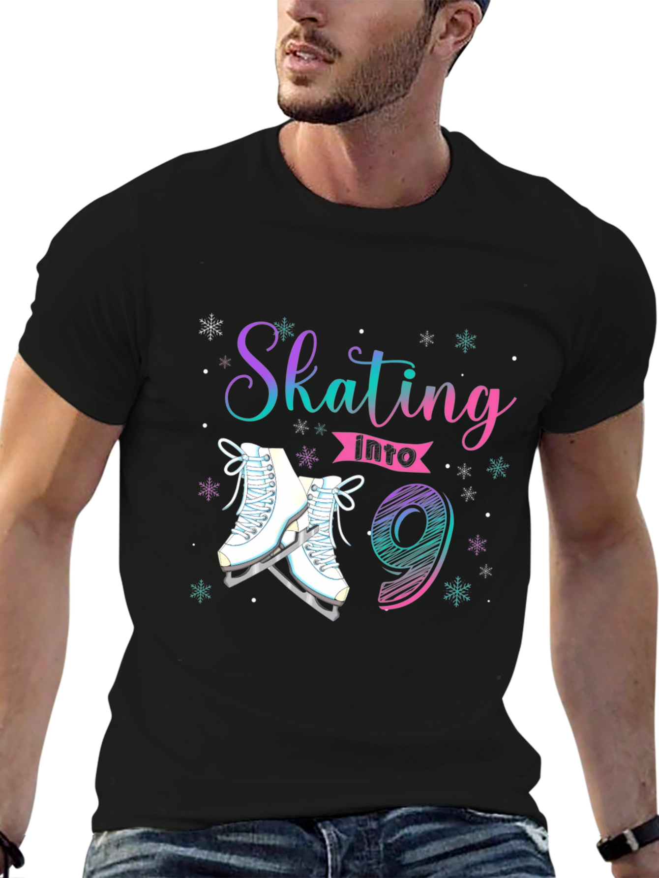 Skating Into 9th Birthday T-Shirt