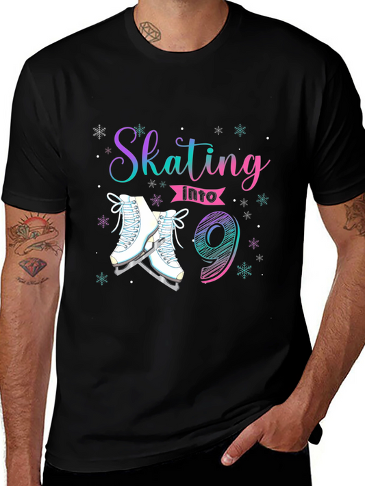 Skating Into 9th Birthday T-Shirt