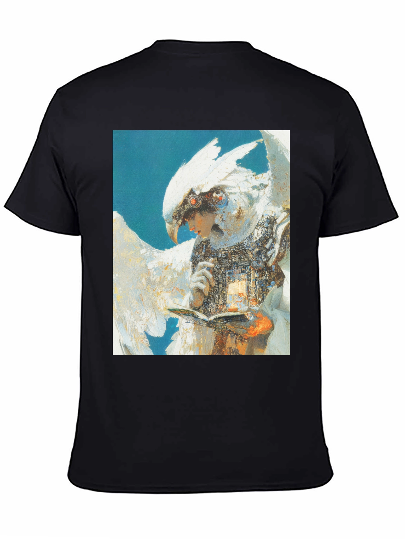 Futuristic Bird-Human Hybrid Graphic Tee