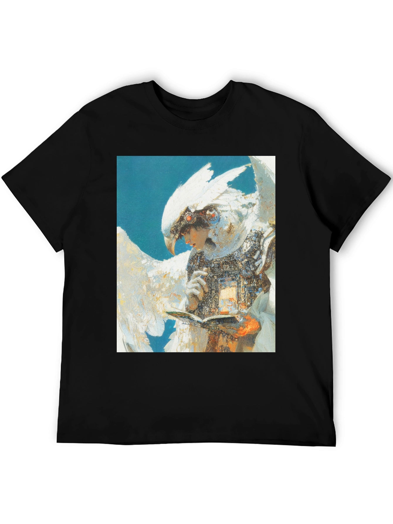 Futuristic Bird-Human Hybrid Graphic Tee