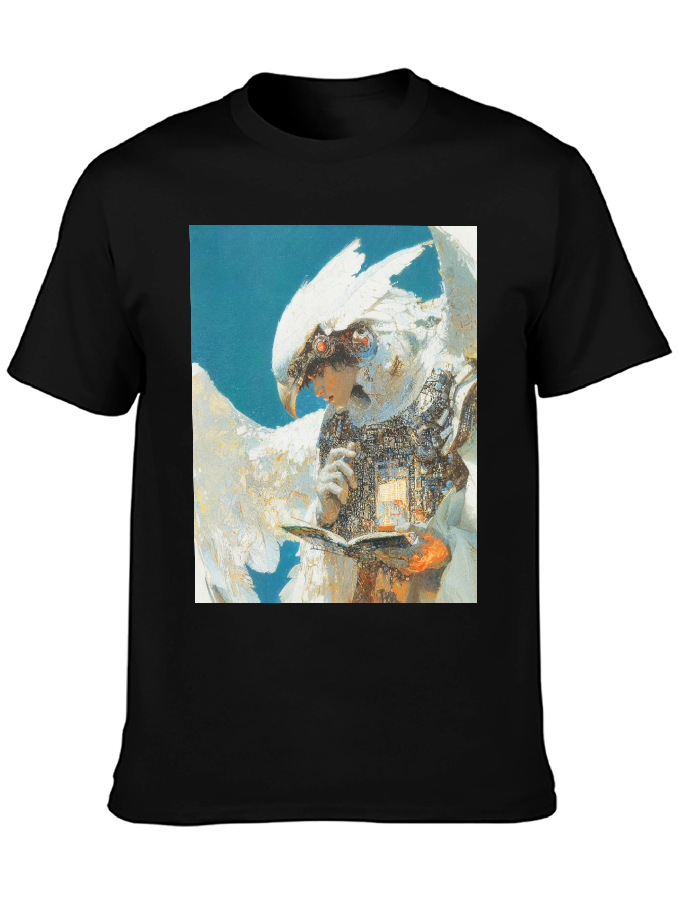 Futuristic Bird-Human Hybrid Graphic Tee