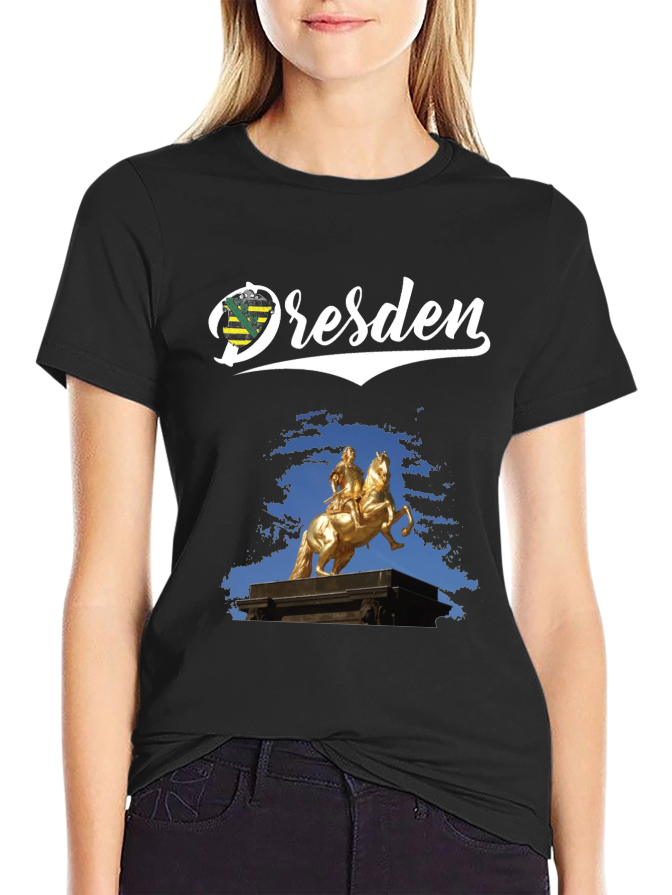 Dresden Germany Landmark Black T-Shirt