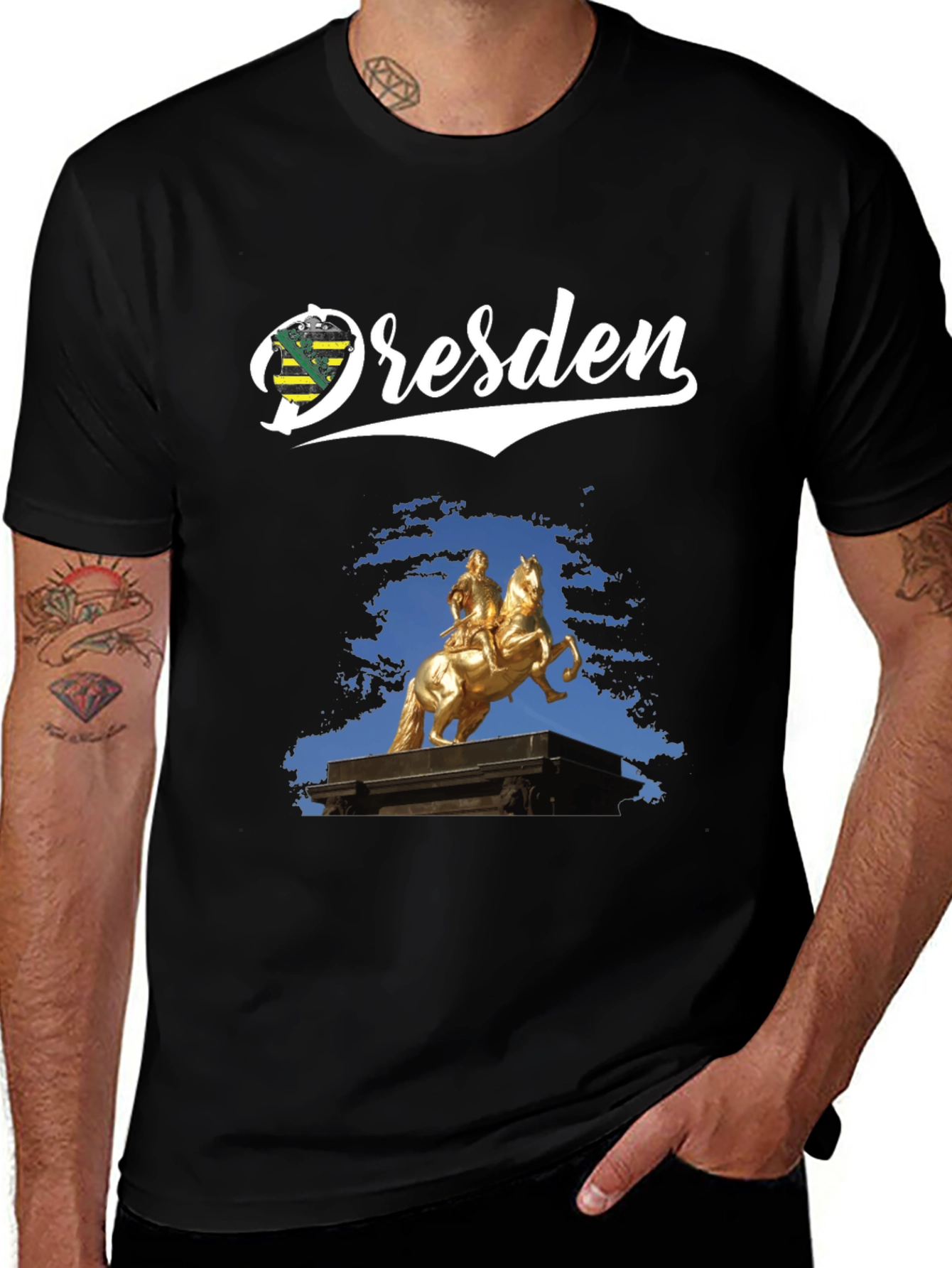 Dresden Germany Landmark Black T-Shirt