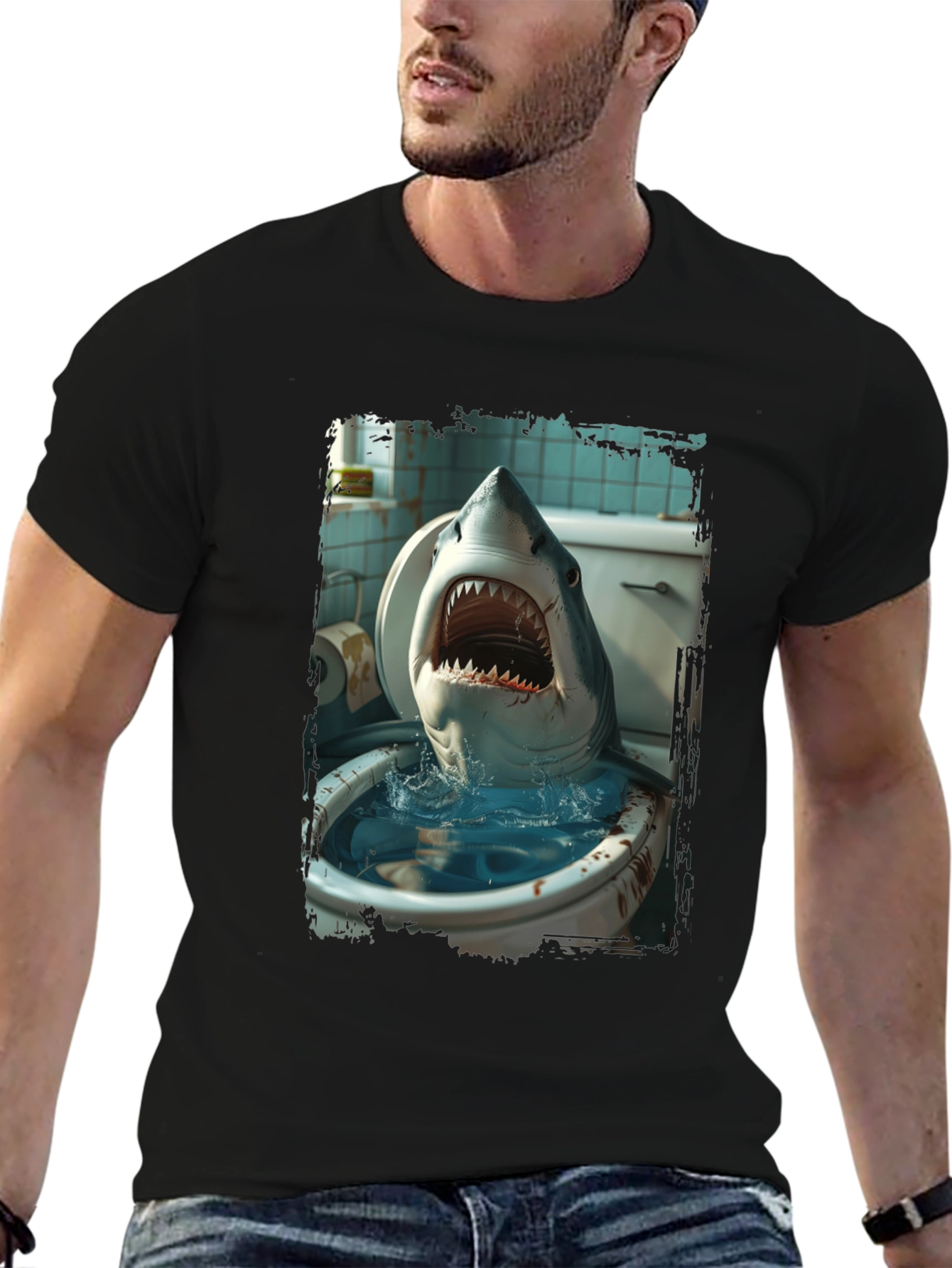 Shark Toilet Humor T-Shirt