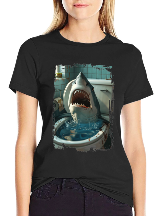 Shark Toilet Humor T-Shirt