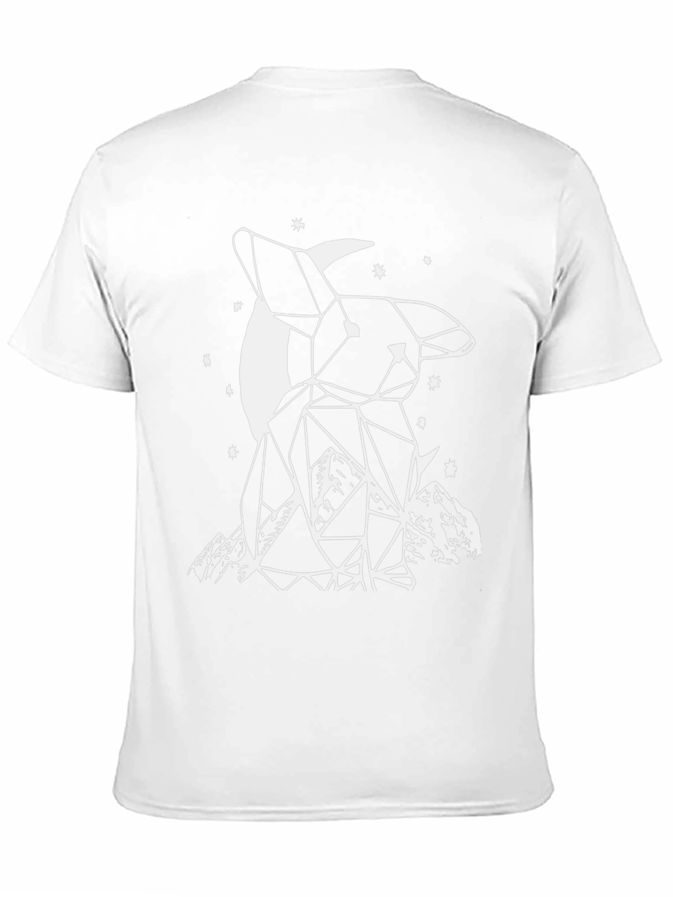 Geometric Bunny Moon Black T-Shirt