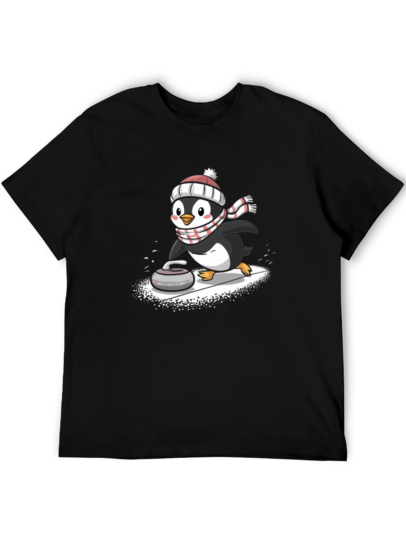 Curling Penguin Graphic Tee