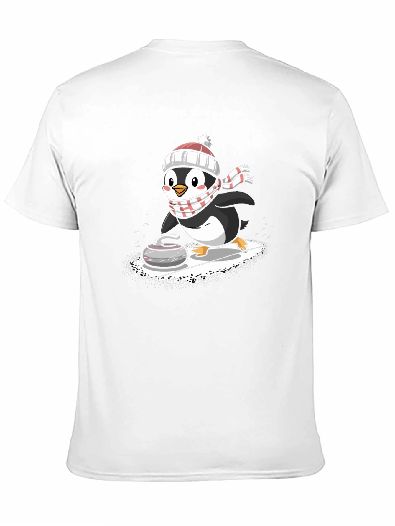 Curling Penguin Graphic Tee