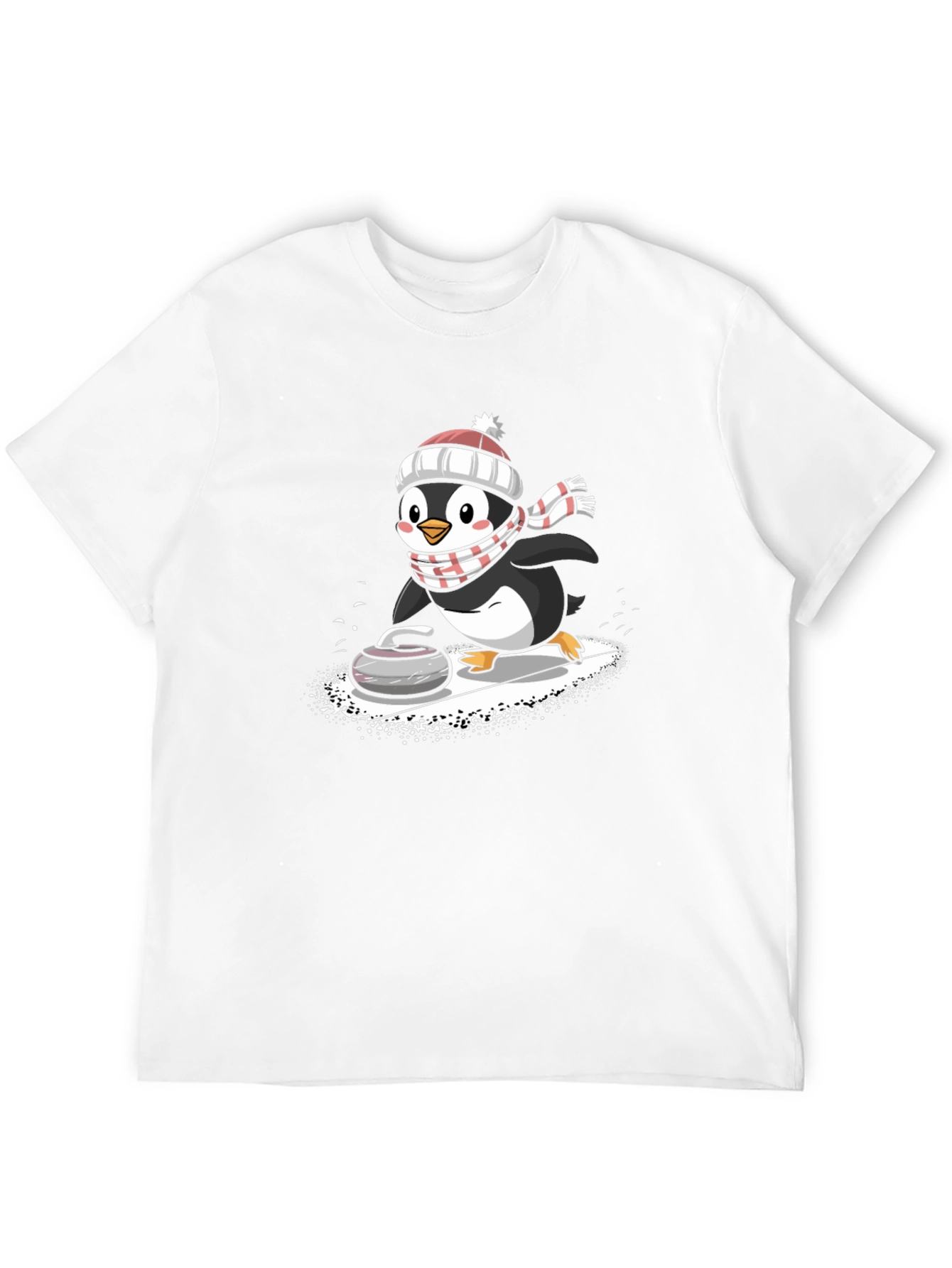 Curling Penguin Graphic Tee