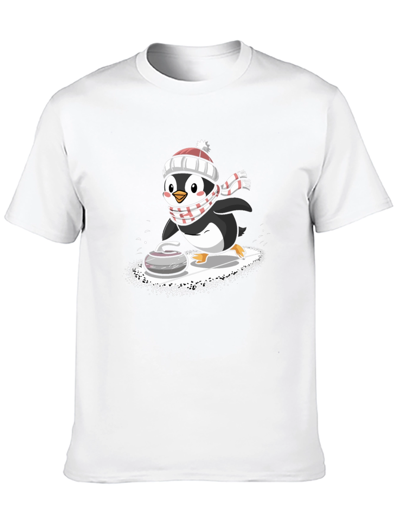 Curling Penguin Graphic Tee