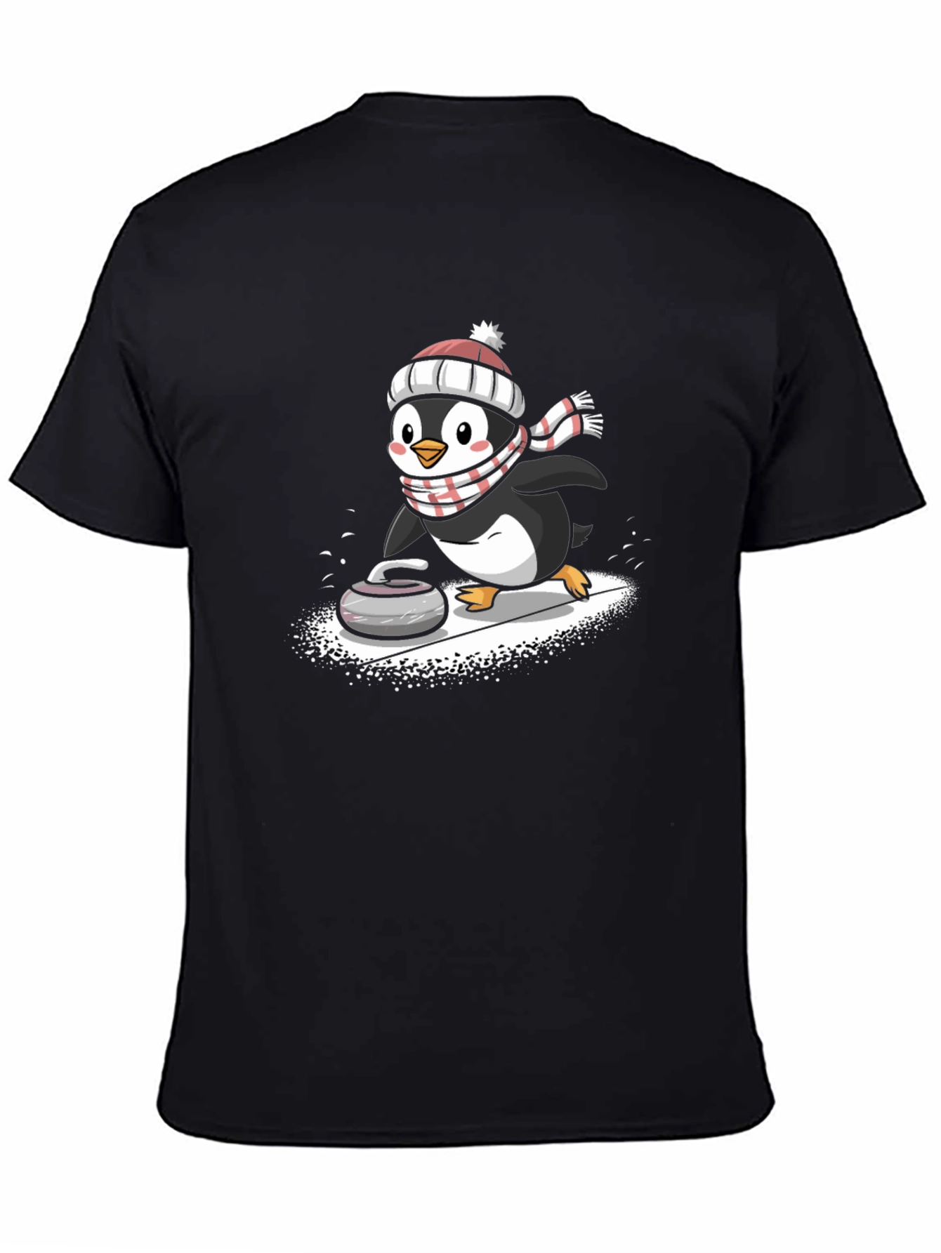Curling Penguin Graphic Tee