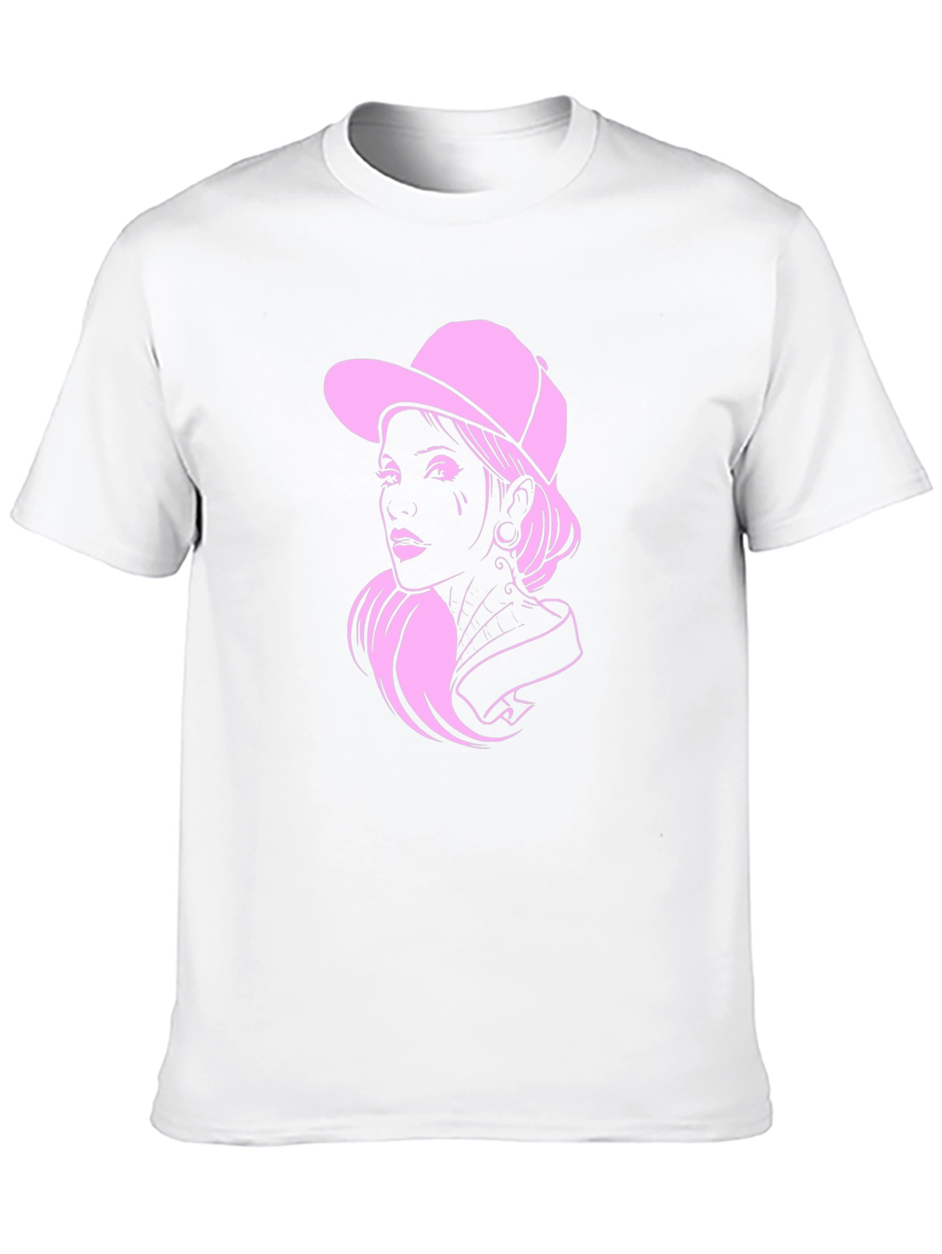 Cool Pink Lady Graphic Black T-Shirt