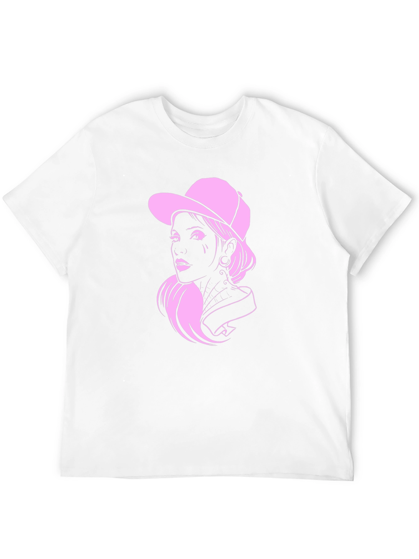 Cool Pink Lady Graphic Black T-Shirt