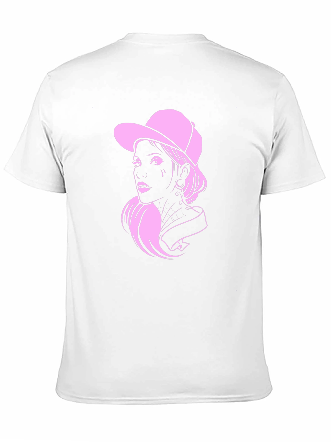 Cool Pink Lady Graphic Black T-Shirt