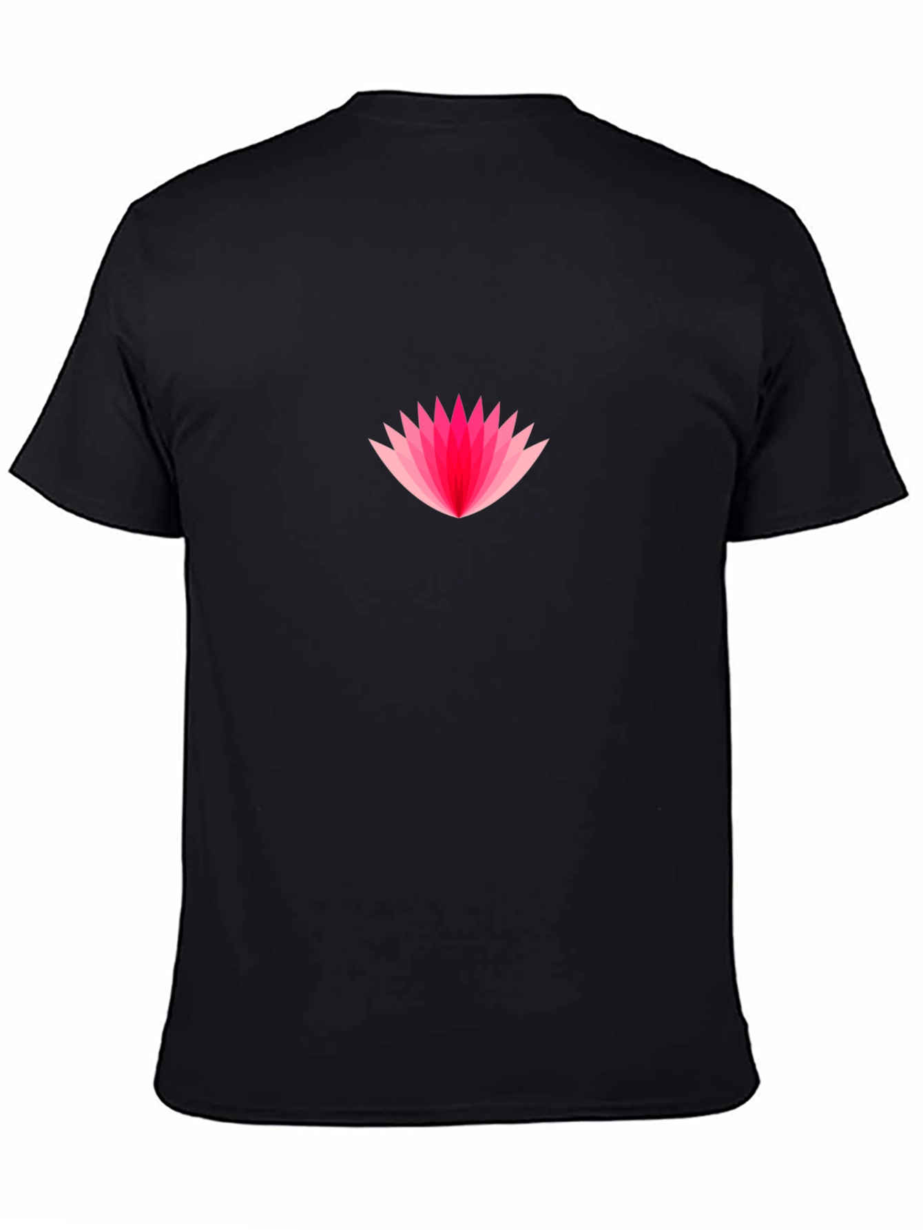 Pink Lotus Graphic Black T-Shirt