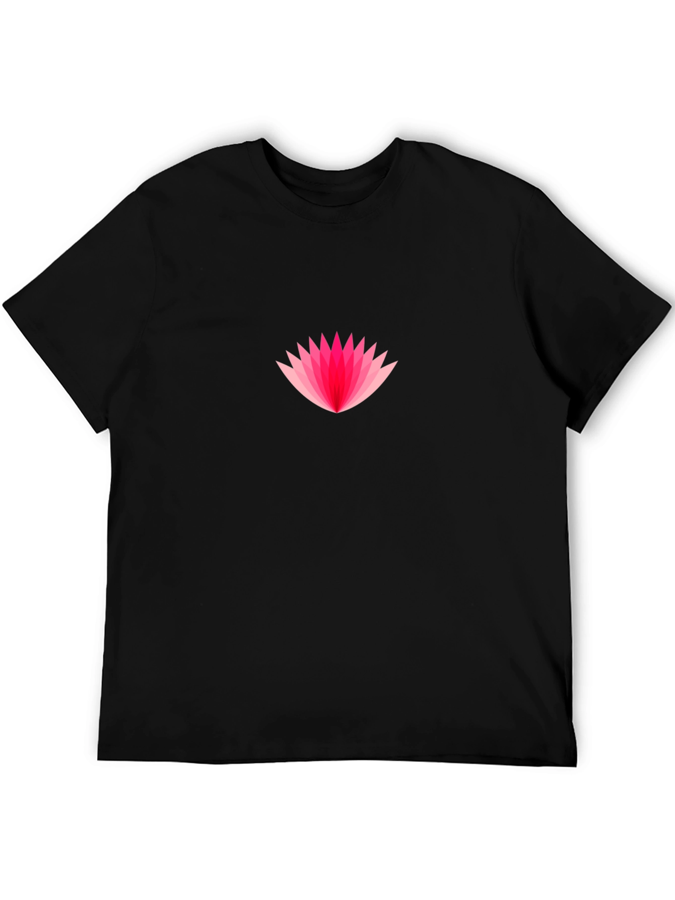 Pink Lotus Graphic Black T-Shirt