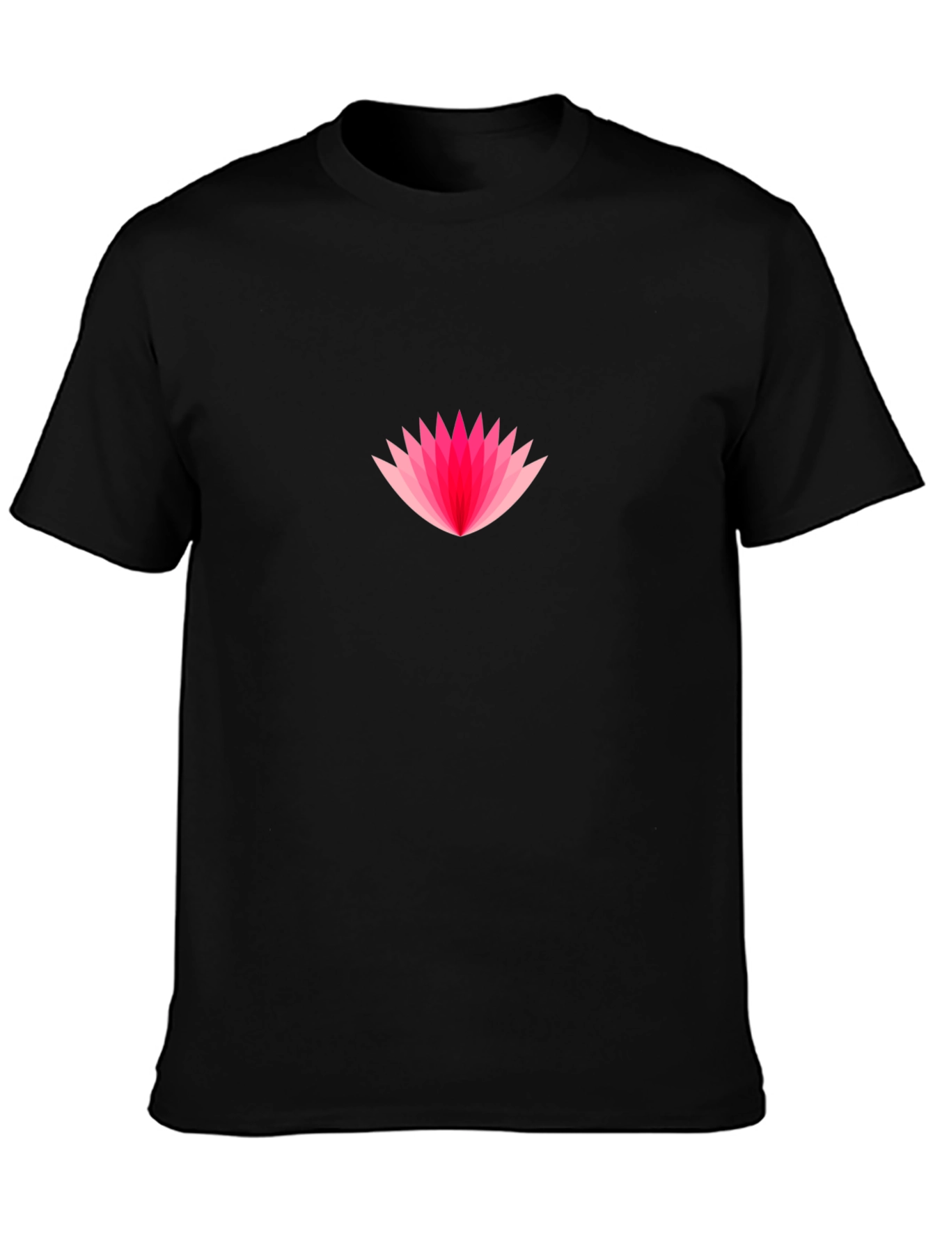 Pink Lotus Graphic Black T-Shirt