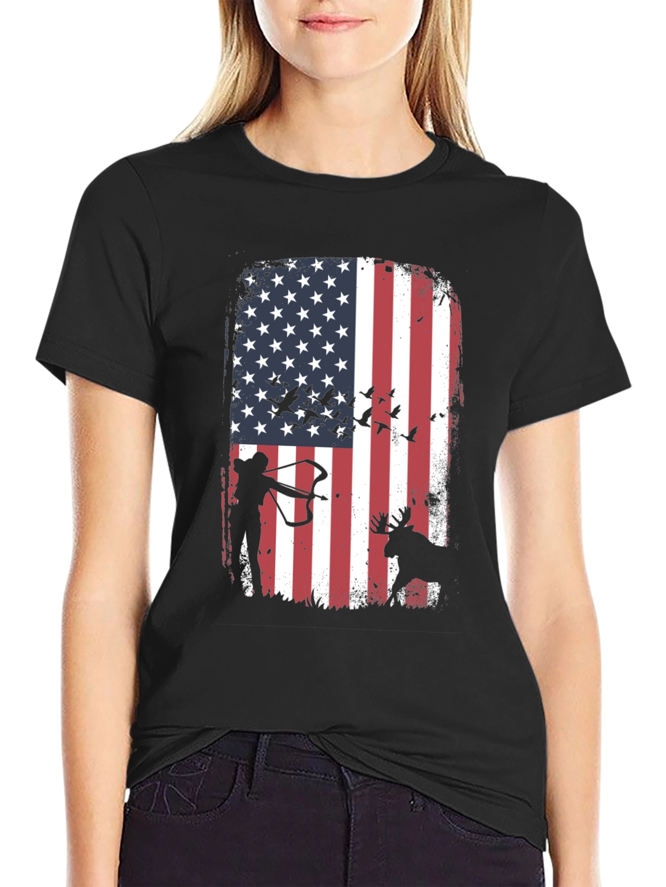 American Flag Hunting T-Shirt