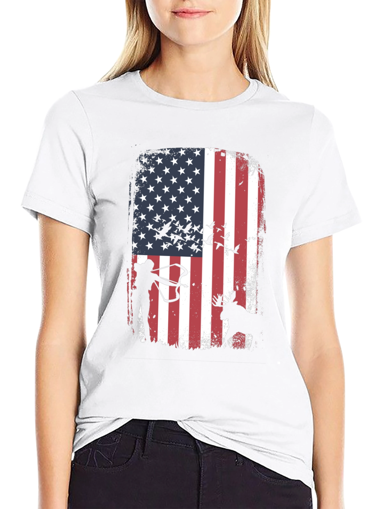 American Flag Hunting T-Shirt