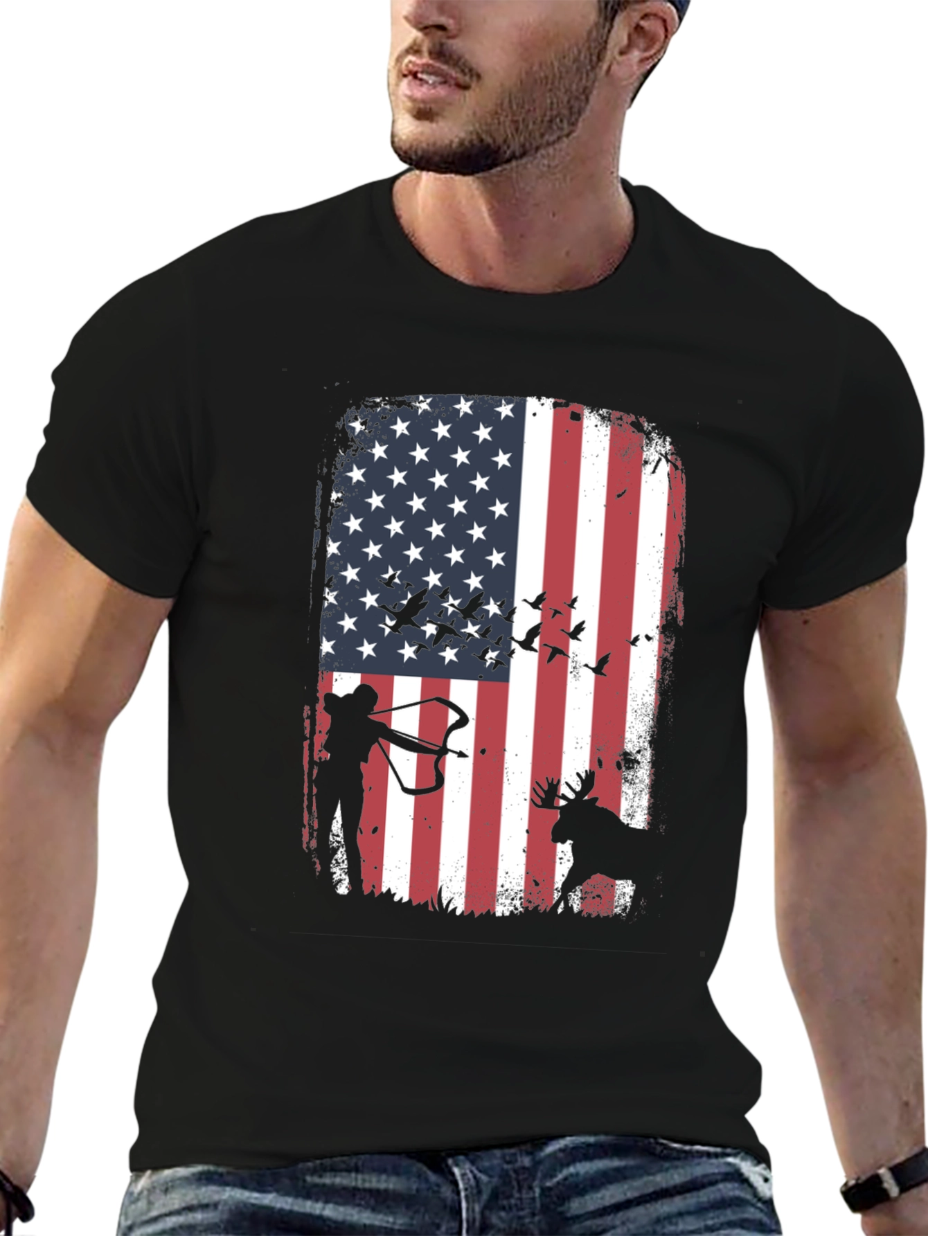 American Flag Hunting T-Shirt