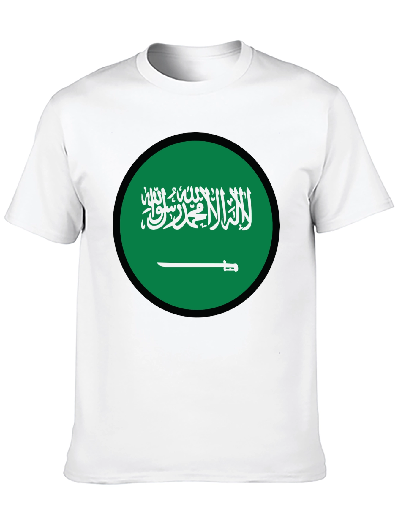 Saudi Arabia Flag T-Shirt - Black Crew Neck Tee