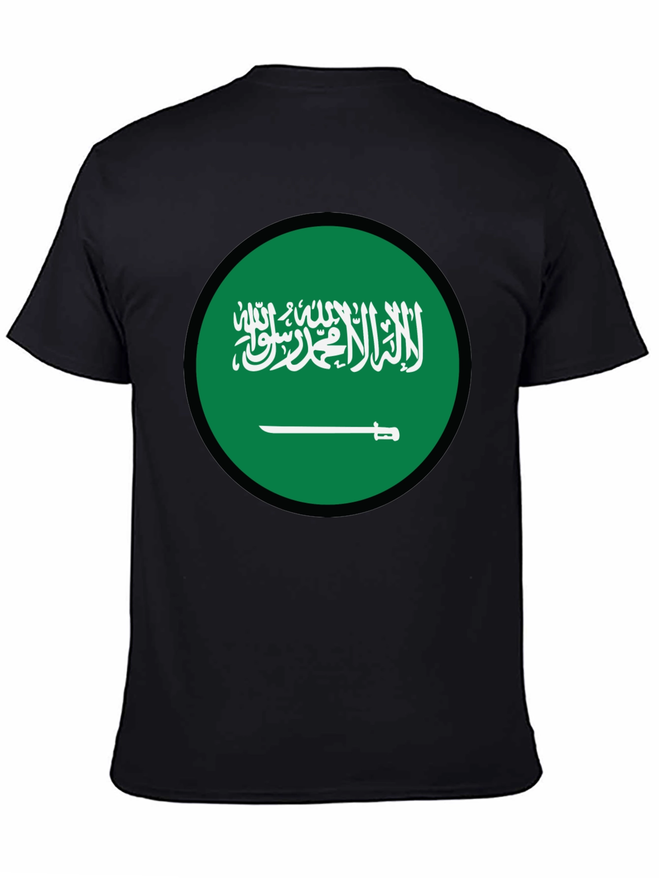 Saudi Arabia Flag T-Shirt - Black Crew Neck Tee