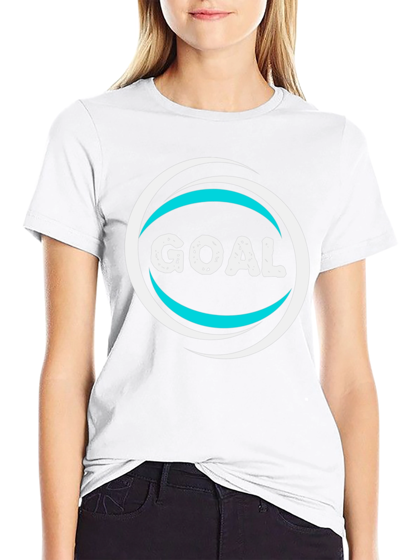 Goal T-Shirt - Black Cotton Blend Graphic Tee