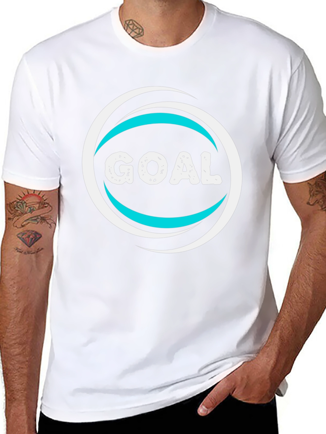 Goal T-Shirt - Black Cotton Blend Graphic Tee