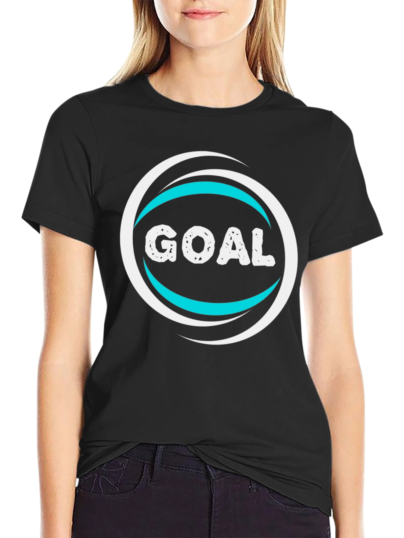 Goal T-Shirt - Black Cotton Blend Graphic Tee