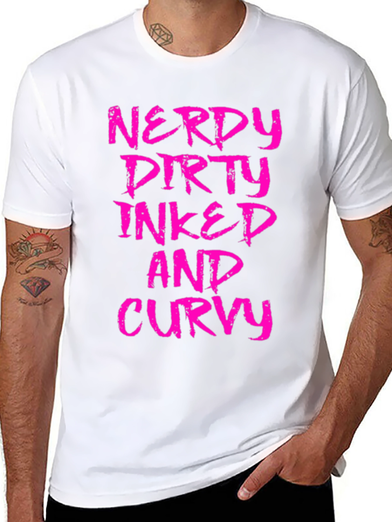 Nerdy Dirty Inked Curvy Graphic T-Shirt