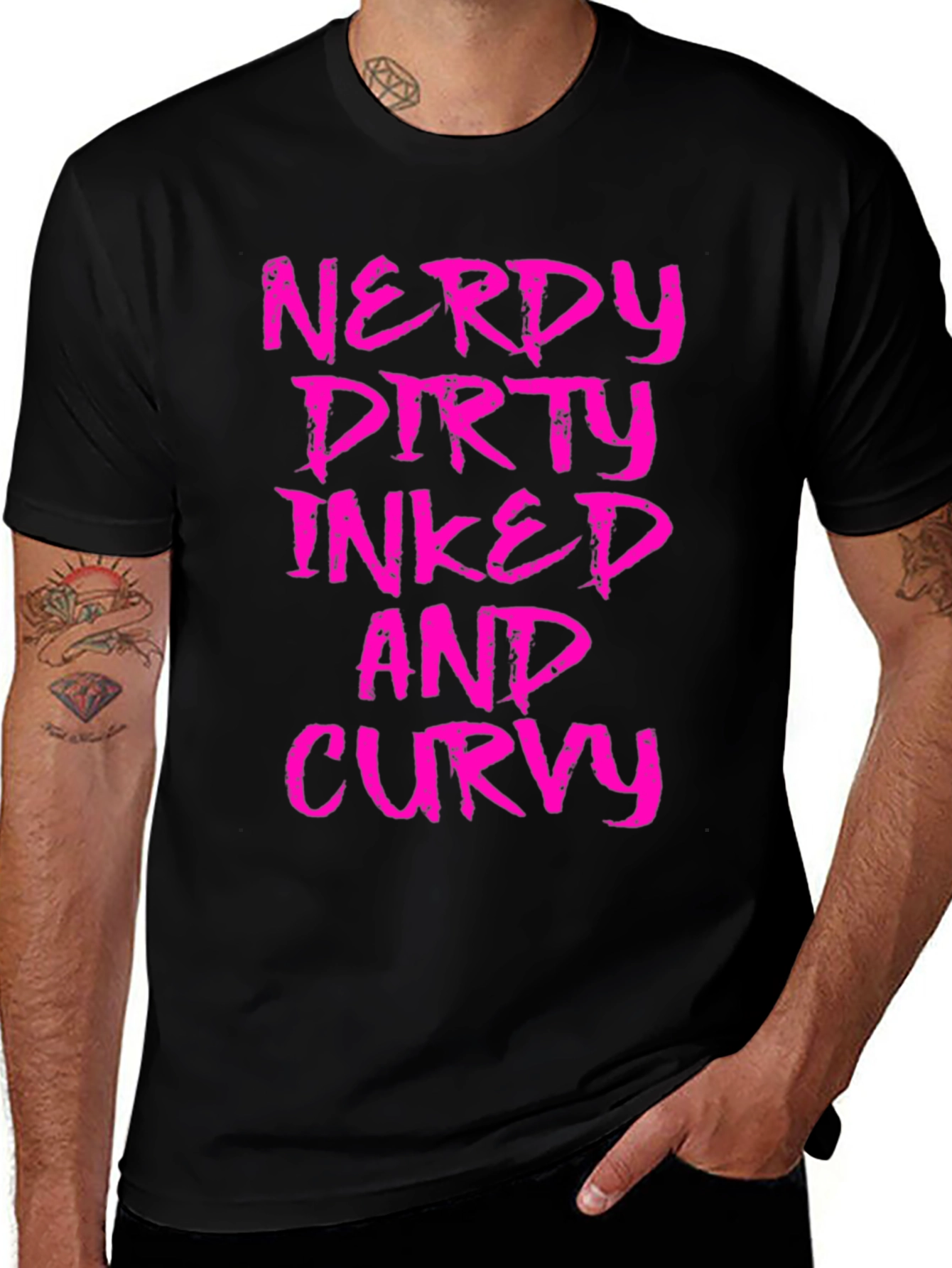 Nerdy Dirty Inked Curvy Graphic T-Shirt