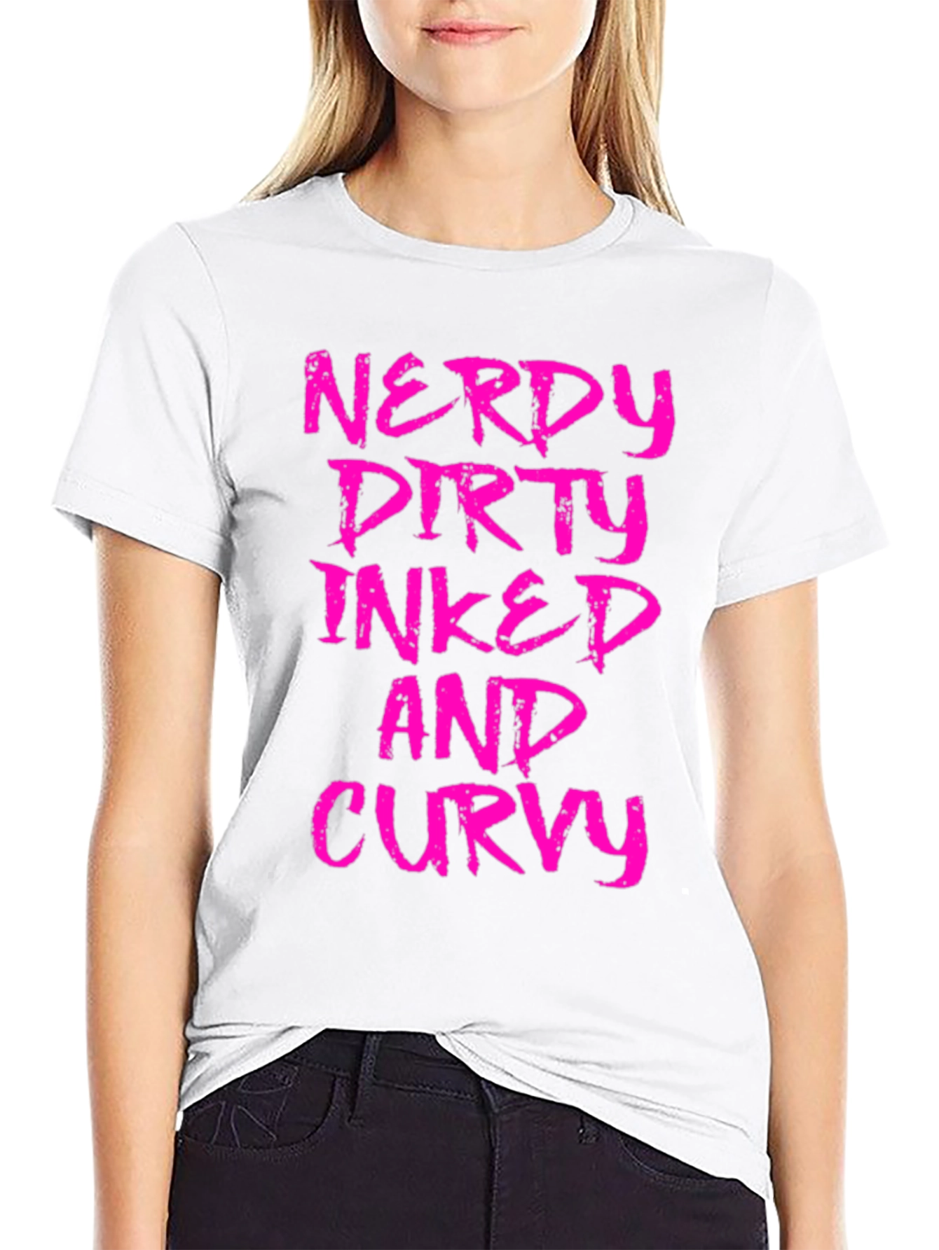 Nerdy Dirty Inked Curvy Graphic T-Shirt