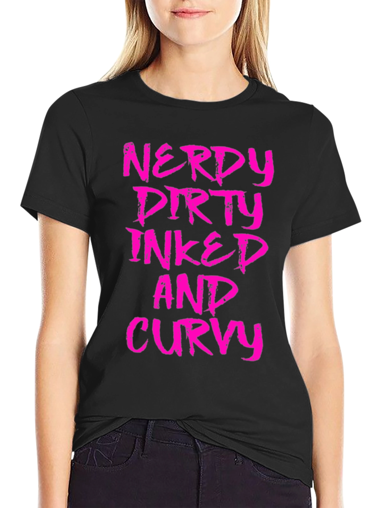 Nerdy Dirty Inked Curvy Graphic T-Shirt