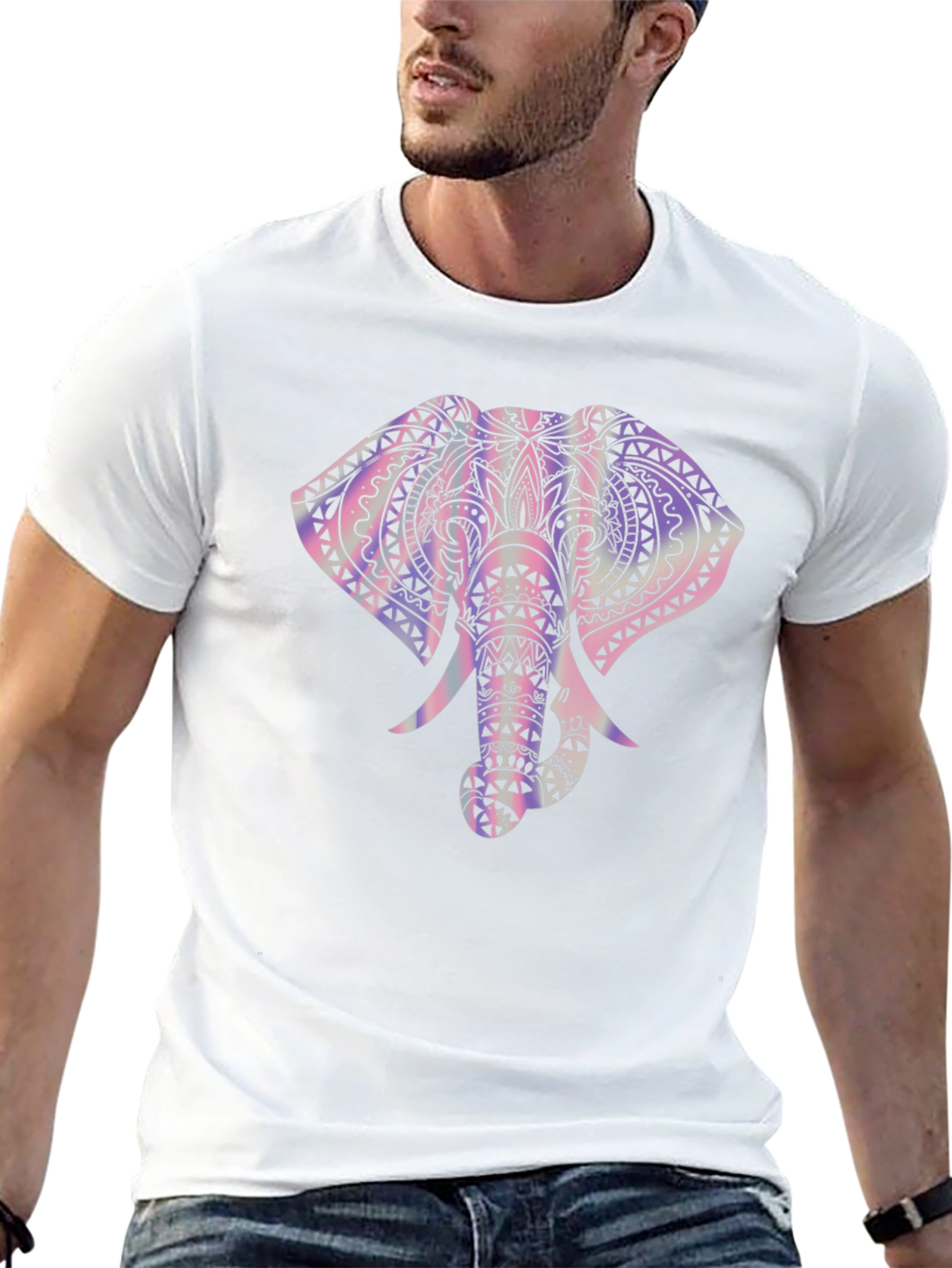 Elephant Graphic Tee - Trendy Mens Black T-Shirt
